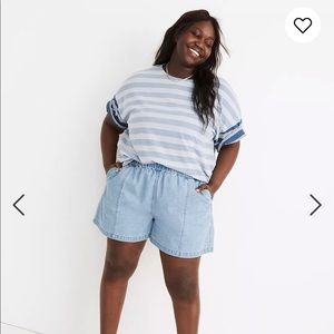 Madewell: Denim easy pull-on shorts in rathmore wash